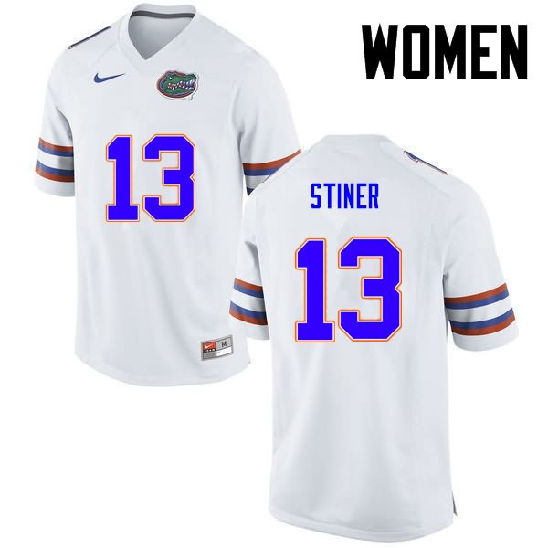 NCAA Florida Gators Donovan Stiner Women's #13 Nike White Stitched Authentic College Football Jersey EUK0464EE